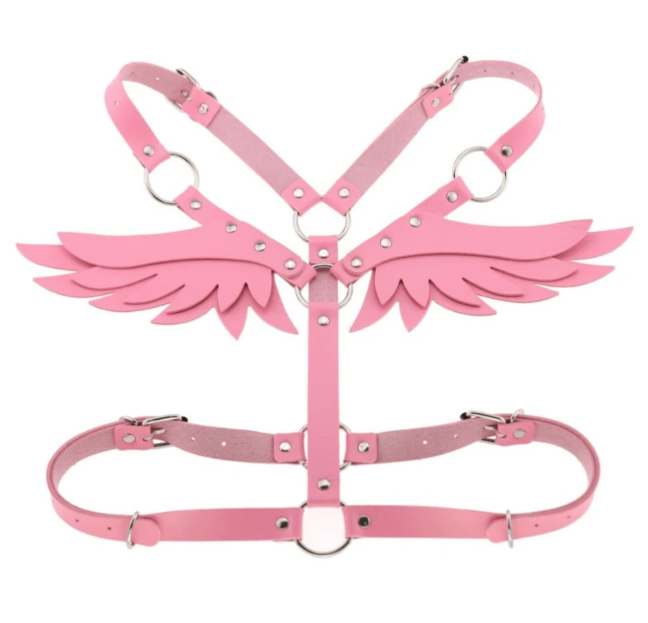 Gothic Wings Leather Harness Bondage 14 Gothic Wings Leather Harness Bondage - Image 14