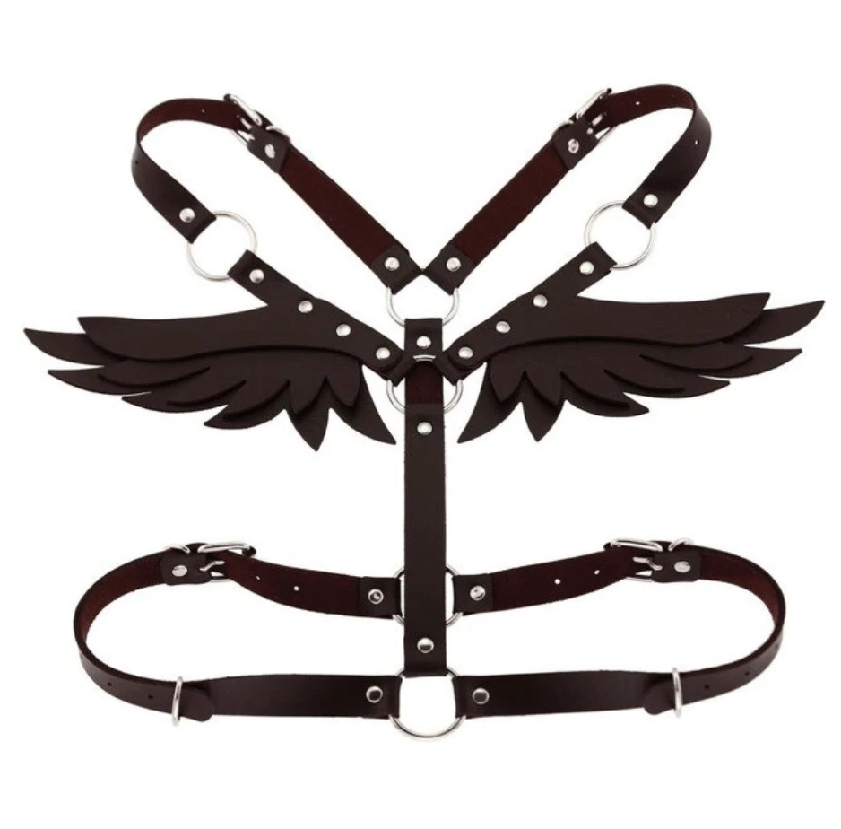 Gothic Wings Leather Harness Bondage 10 Gothic Wings Leather Harness Bondage - Image 10