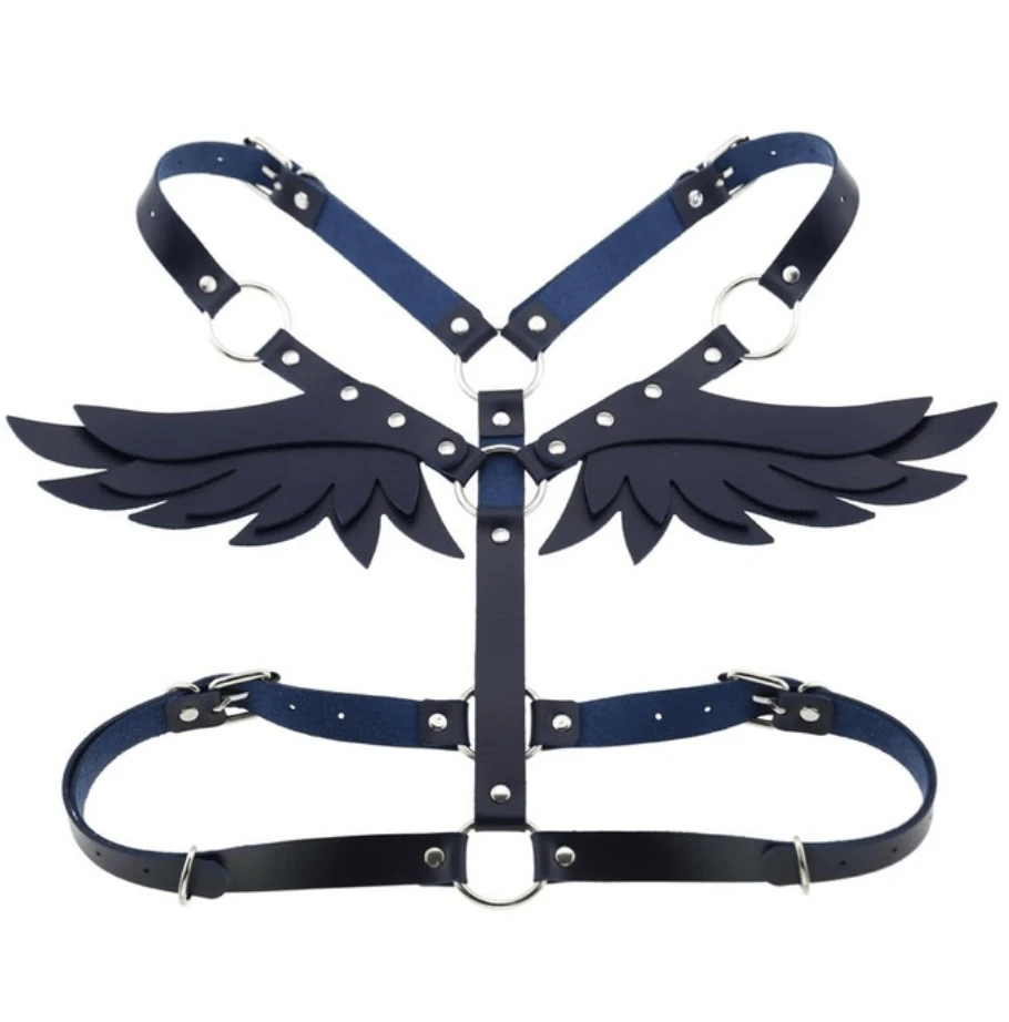 Gothic Wings Leather Harness Bondage 12 Gothic Wings Leather Harness Bondage - Image 12
