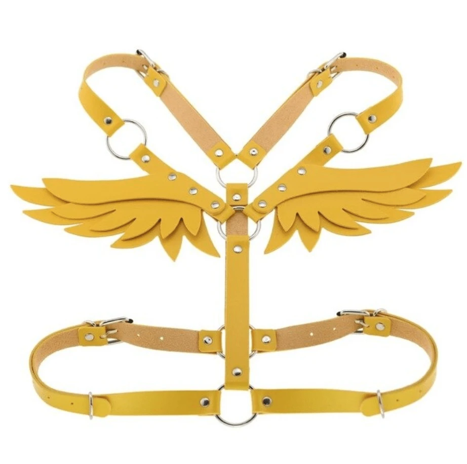 Gothic Wings Leather Harness Bondage 15 Gothic Wings Leather Harness Bondage - Image 15