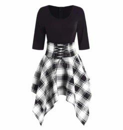 High Waist Plaid Asymmetric Mini Dress 12 High Waist Plaid Asymmetric Mini Dress -Gothic Clothing Store Screen Shot 2019 07 25 at 2.15.05 PM