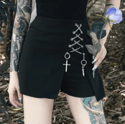 Cross High Waist Casual Shorts -Gothic Clothing Store Screen Shot 2019 09 20 at 11.04.56 AM