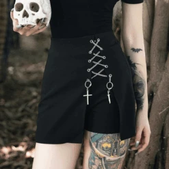 Cross High Waist Casual Shorts -Gothic Clothing Store Screen Shot 2019 09 20 at 11.05.08 AM