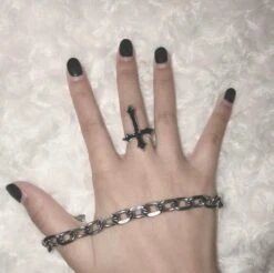 Devotion Cross Ring -Gothic Clothing Store Screen Shot 2019 12 19 at 4.33.06 PM