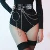 Gothic Leather Harness Waist Belts O Ring Metal