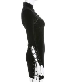 Gothic Buckle Lace Up Velvet Dress -Gothic Clothing Store Screenshot 10 172bf63e 4f88 46e6 88b9 d4a1d50133b3