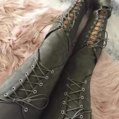 Gothic Lace Up Suede High Waist Pants -Gothic Clothing Store Screenshot 13 7a7b9346 88cd 425d a42b f30a3d55d96a