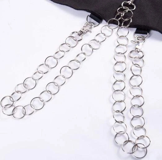 Gothic O-ring And Chain Crop Hoodie 7 Gothic O-ring And Chain Crop Hoodie - Image 7