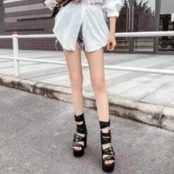 Slick Platform Sandals -Gothic Clothing Store Screenshot 1592