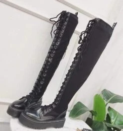 ELECTRA Black Lace Up Over The Knee Boots -Gothic Clothing Store Screenshot 33 a1e97536 ecea 4b32 8e14 82fa61c82c03