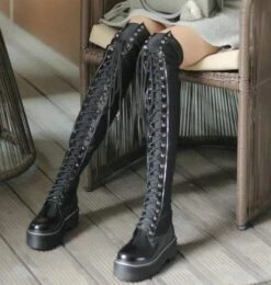 ELECTRA Black Lace Up Over The Knee Boots -Gothic Clothing Store Screenshot 36 98102a73 0ef1 4e8e a483 b4c9cfdea8dc