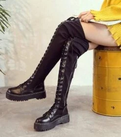 ELECTRA Black Lace Up Over The Knee Boots -Gothic Clothing Store Screenshot 39 05205a40 1dde 4fca 9322 635f0e29fb3e