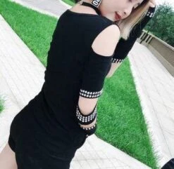 Gothic Diamonds Off Shoulder T-Shirt -Gothic Clothing Store Screenshot 70