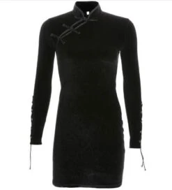 Gothic Buckle Lace Up Velvet Dress -Gothic Clothing Store Screenshot 8 137deb4d fce6 4cd0 93d8 78a99ad03994