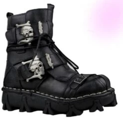 Skull Punk Motorcycle Boots