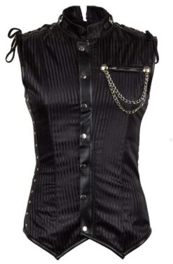 Striped Collar Steampunk Corset (Men) -Gothic Clothing Store Striped Collar Steampunk Corset Men