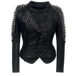 Studded Leather Moto Jacket -Gothic Clothing Store Studded Leather Moto Jacket 2