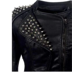 Studded Leather Moto Jacket -Gothic Clothing Store Studded Leather Moto Jacket 4