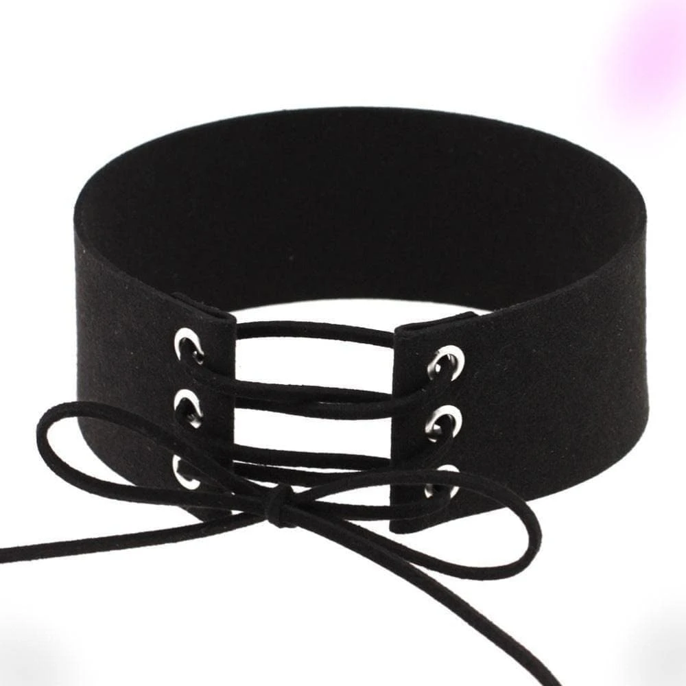 Velvet Aesthetic Lace Up Choker 1 Velvet Aesthetic Lace Up Choker