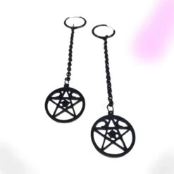 Wicca Star Lock Earrings -Gothic Clothing Store WiccaStarLockEarrings
