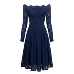 Mystery Lace Floral Dress -Gothic Clothing Store blue
