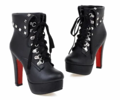FIFI Lace-Up Heel Boots -Gothic Clothing Store color1