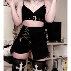 Cross High Waist Casual Shorts -Gothic Clothing Store cuteterror 1