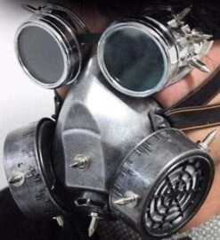 STEAMPUNK Nuclear Fall Out Spiked Respirator Gas Mask & Goggles -Gothic Clothing Store mask goggles3