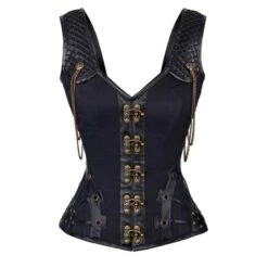 Dark Come My Way Leather Corset -Gothic Clothing Store o1