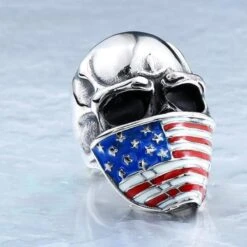 Flag Bandana Skull Ring -Gothic Clothing Store product image 107953102