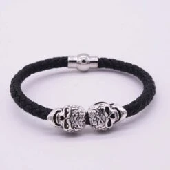 Skull Braided Bracelet -Gothic Clothing Store product image 109228753
