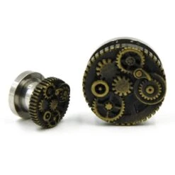 Steampunk Gears Ear Tunnels 5 Steampunk Gears Ear Tunnels -Gothic Clothing Store product image 115864983