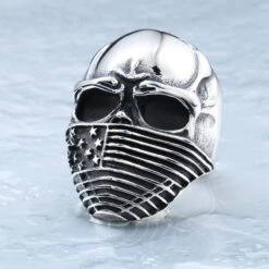Flag Bandana Skull Ring -Gothic Clothing Store product image 130989971