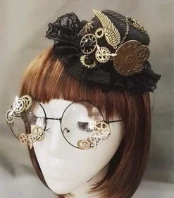 Steampunk Victorian Hat-headband And Glasses