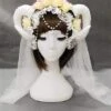 Gothic Horn Headdress And Optional Veil (white)