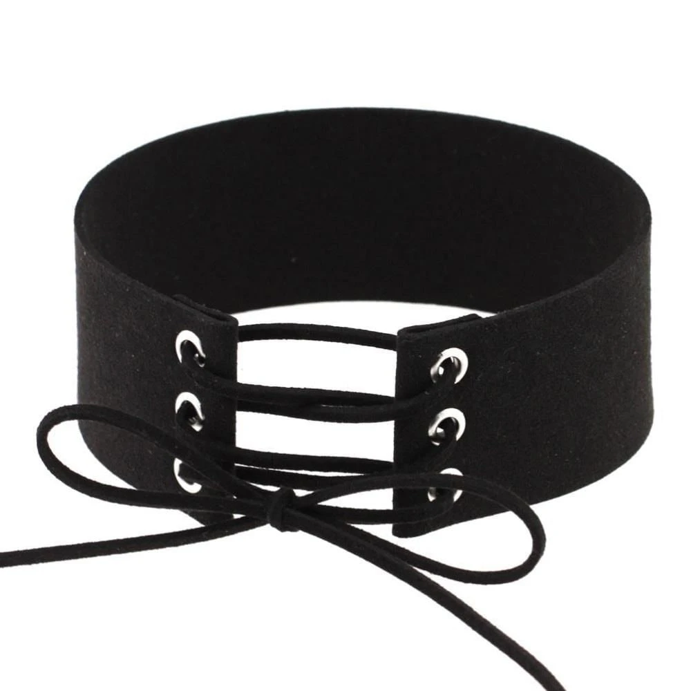 Velvet Aesthetic Lace Up Choker 3 Velvet Aesthetic Lace Up Choker - Image 3