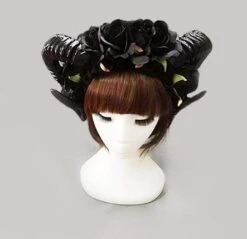 Gothic Horns Headdress With Optional Black Veil (black) -Gothic Clothing Store product image 154401786 b8a3bacc ea53 4b9b bea3 2544dd6045f8