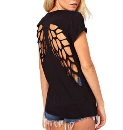 Bold Angel Wing Cut Out Shirt -Gothic Clothing Store product image 204024812