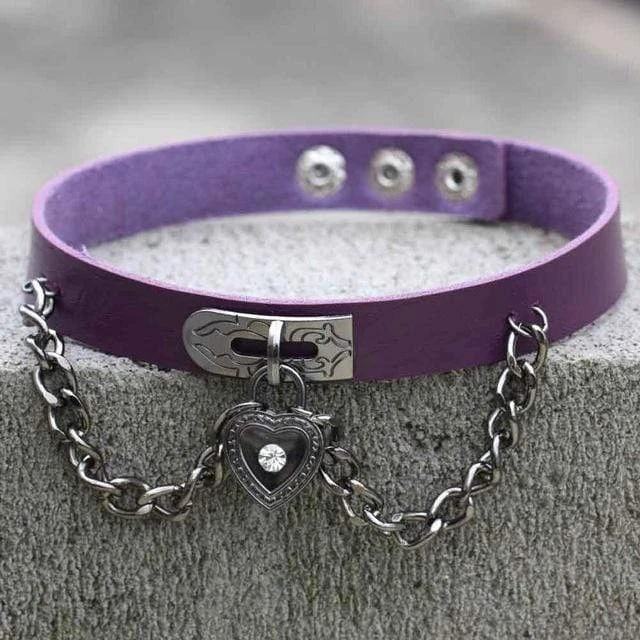 Chained Lock Heart Choker 14 Chained Lock Heart Choker - Image 14