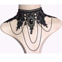 Goth Tassel Lace Necklace -Gothic Clothing Store product image 288634783