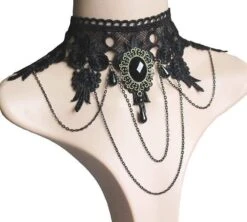 Goth Tassel Lace Necklace -Gothic Clothing Store product image 288634785