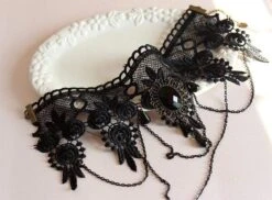 Black Lace Short Collar Choker -Gothic Clothing Store product image 37621001
