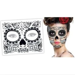 Day Of The Dead Temporary Skull Face Tatts -Gothic Clothing Store product image 456685923