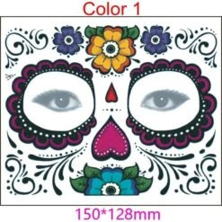 Day Of The Dead Temporary Skull Face Tatts -Gothic Clothing Store product image 456685924