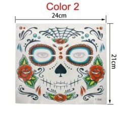 Day Of The Dead Temporary Skull Face Tatts -Gothic Clothing Store product image 456685929