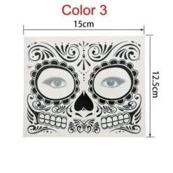 Day Of The Dead Temporary Skull Face Tatts -Gothic Clothing Store product image 456685930