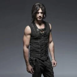 Steampunk Front Strap Vest (Mens) -Gothic Clothing Store product image 81510694