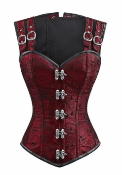 Red Brocade Sexy Corset -Gothic Clothing Store q1