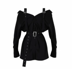 Black Suspender Dress -Gothic Clothing Store q9