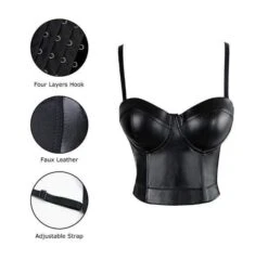 Gothic Faux Leather Bustier Crop Top -Gothic Clothing Store snip 20181015172431